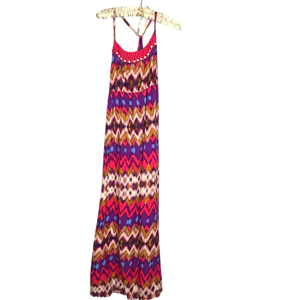 Maxi Dress Cover Up Mossimo Women Large Macrame Beads Boho Artsy Design Comfy